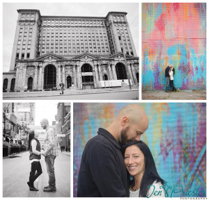 Metro Detroit Michigan downtown engagement session