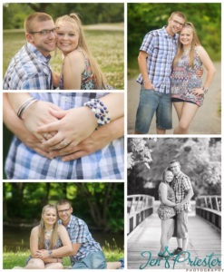 An engaged couple getting their engagement session photographed at the townsend hotel in Birmingham, Michigan